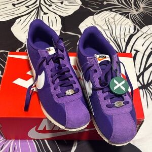 Nike Cortez Women's field purple and white summit  terrain Sneakers.